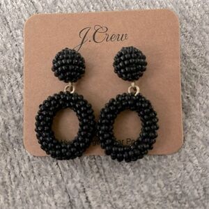 J Crew Black Beaded Earrings
